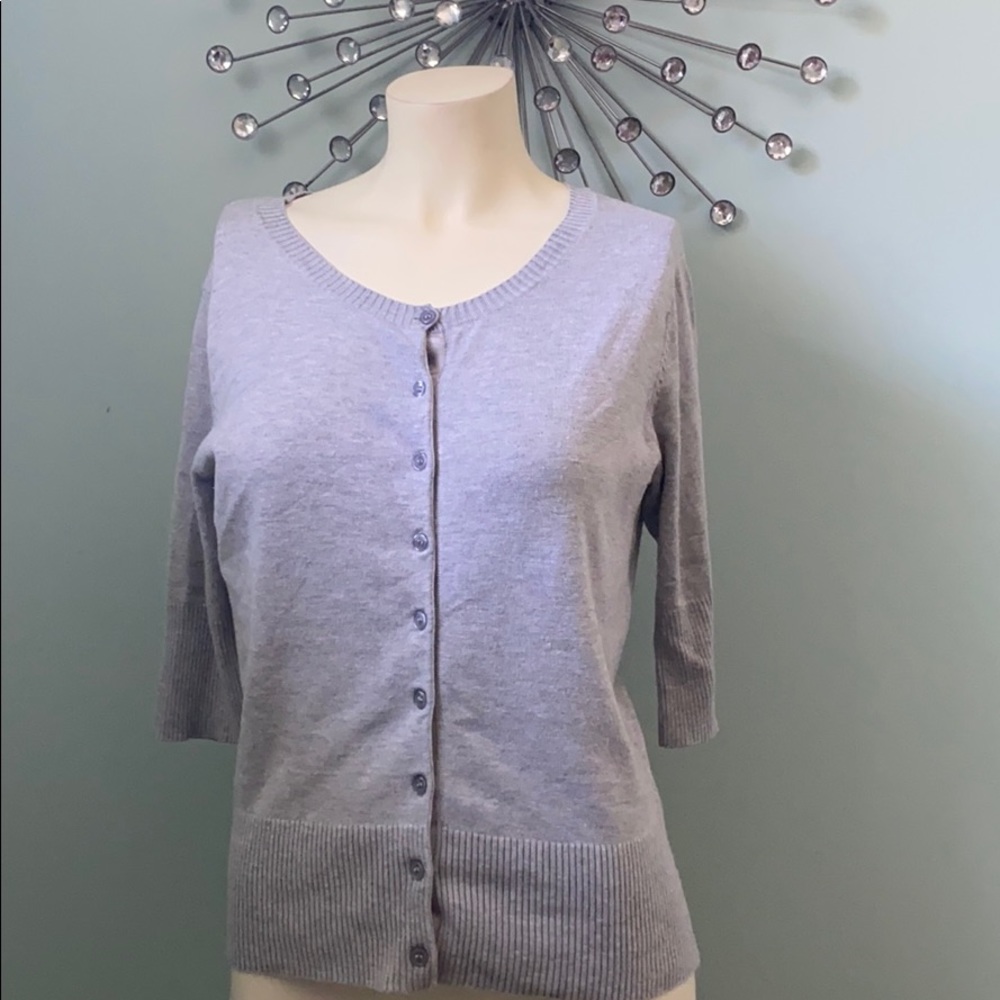 EUC Danier Gray 3/4 Sleeve Cardigan